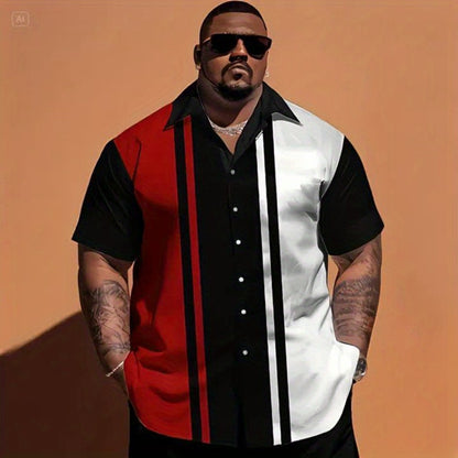Men's Striped Shirt - Collared Short Sleeve 787493