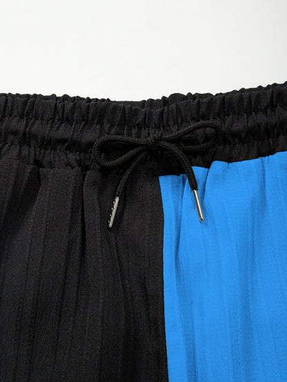 Men's Black + Blue Polyester Shorts - product view 11