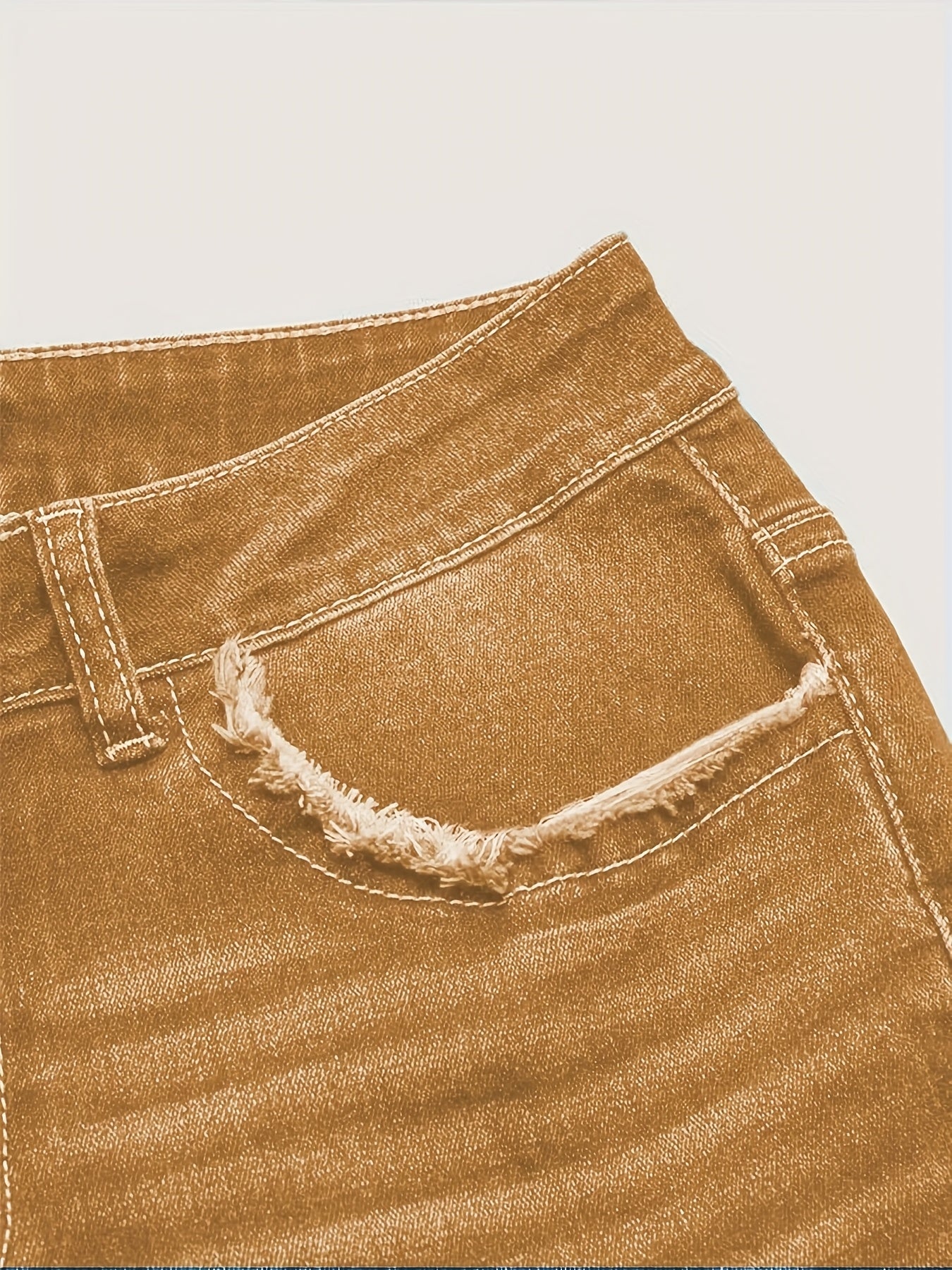 Women's Blue Elastic Denim Leggings with A Fuzzy Edge That Slims The Figure