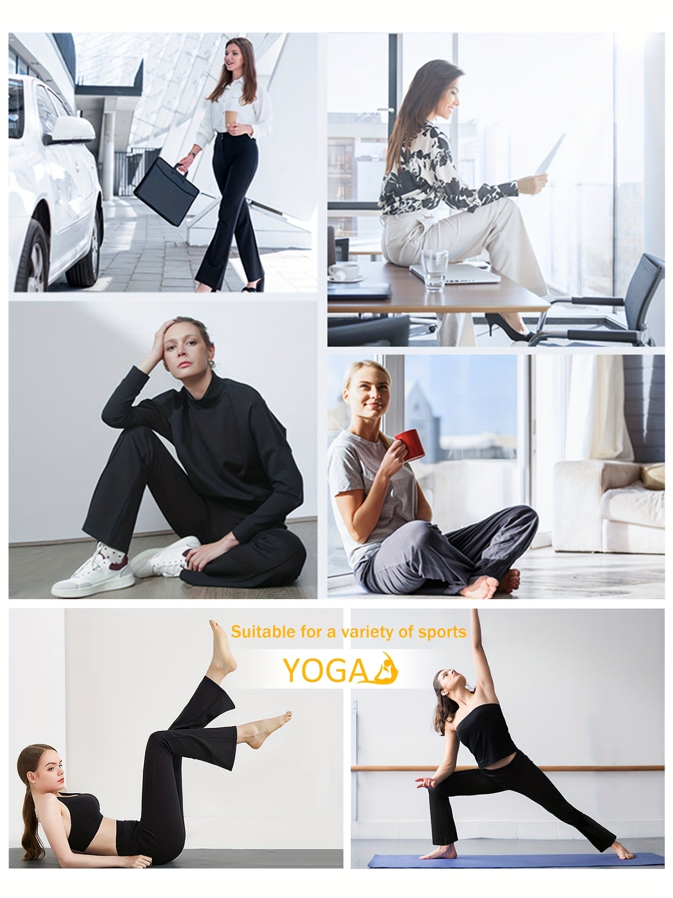 Plus Size, Plus Size Women's Dress Work Pants Slacks Stretch Comfy Breathable Soft Casual Office High Waisted Tummy Control Flare Pants with Belt Loops 4 Pockets Lounge Business