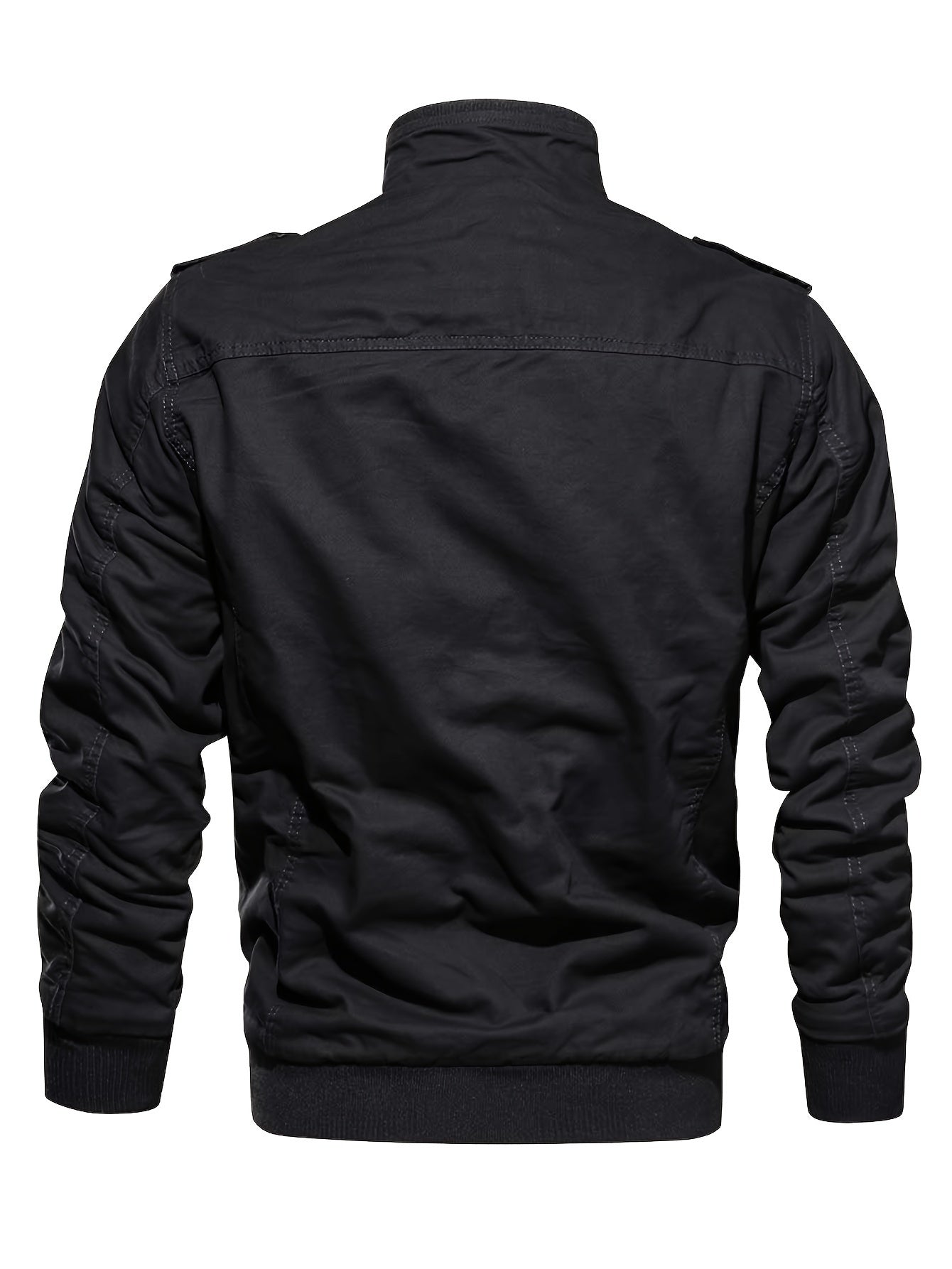 Men's Black Cotton Cargo Jacket - product view 6