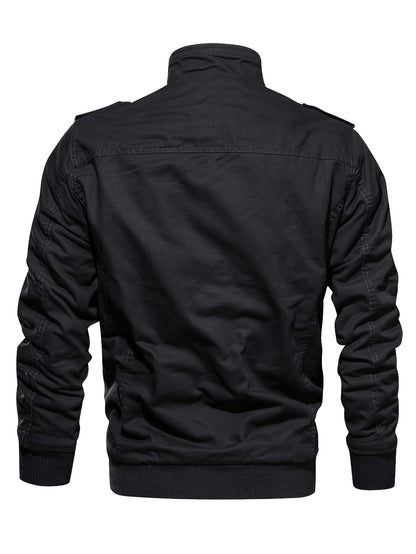 Men's Black Cotton Cargo Jacket - product view 6