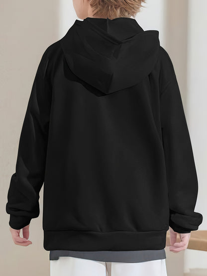 Randomly Send 1pc Girls' Hooded Sweatshirt - Autumn And Winter Fashionable Print Long-Sleeved, Inspiring Letter Print And Gymnathy-Themed Slogan