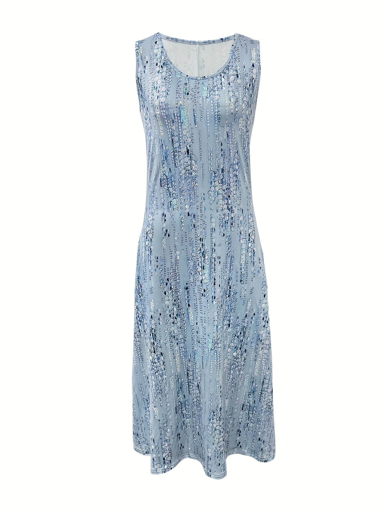 New Fashion Seaside Holiday Style Full-body Printed Vest Dress[directional]