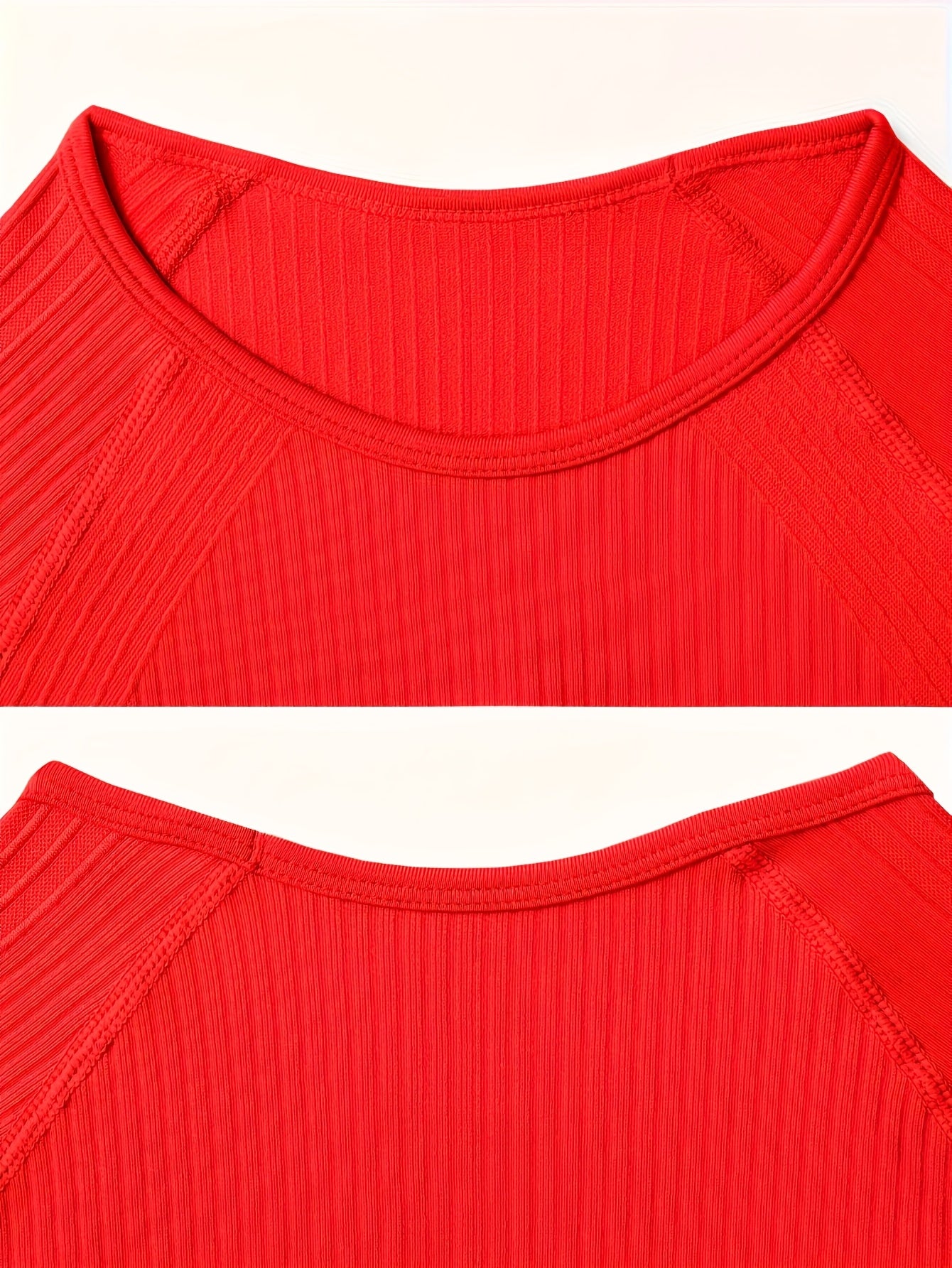 Women's 2pcs Workout Set - Yoga Top & Leggings, Crew Neck, Medium Stretch, Solid Color, All-Season Activewear, Workout
