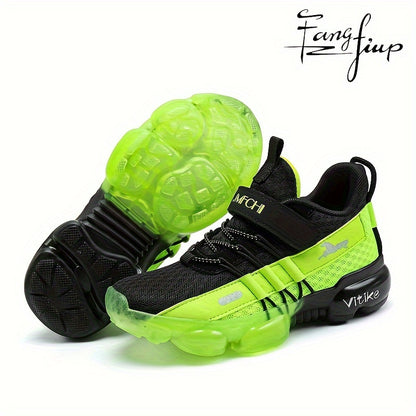 FANGFIUP Kid's Boys Running Shoes Sneakers Knitted Mesh Tennis Shoes Breathable Lightweight Sports Shoes for Boy Fashion Athletic Casual Shoes