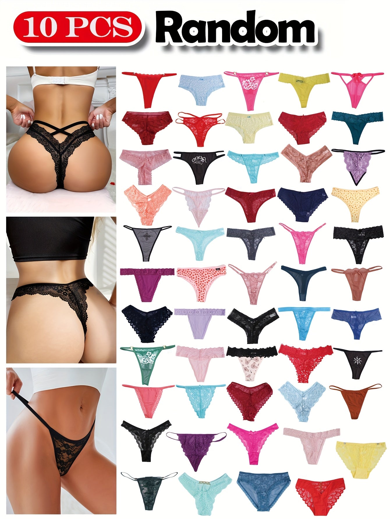 Women's Mixed colors Lace Underwear - product view 5