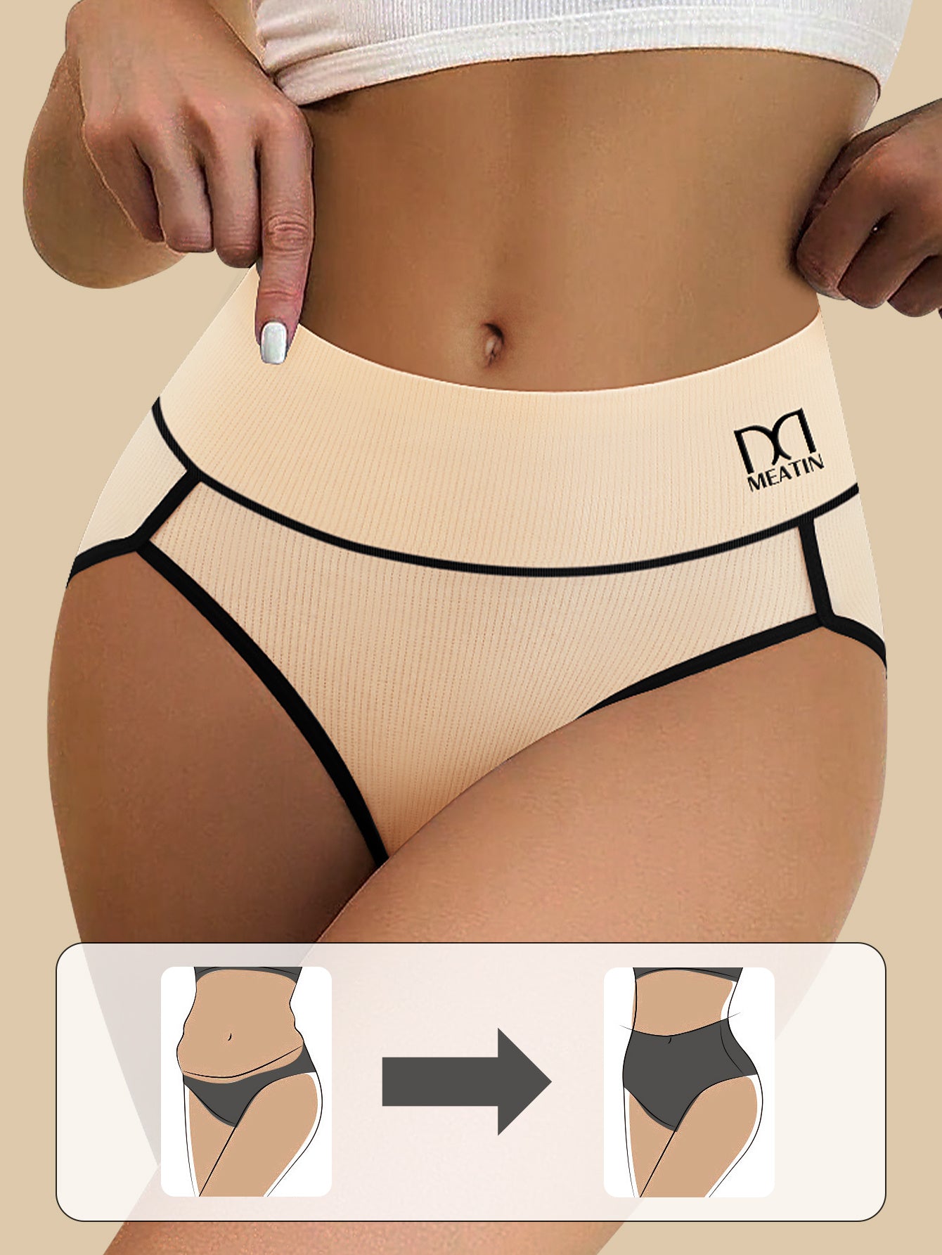 5pcs Solid Color Simple Design Briefs Bottocks Cover - Comfortable, Stretchy, Soft Fabric - Lingerie & Underwear for Women