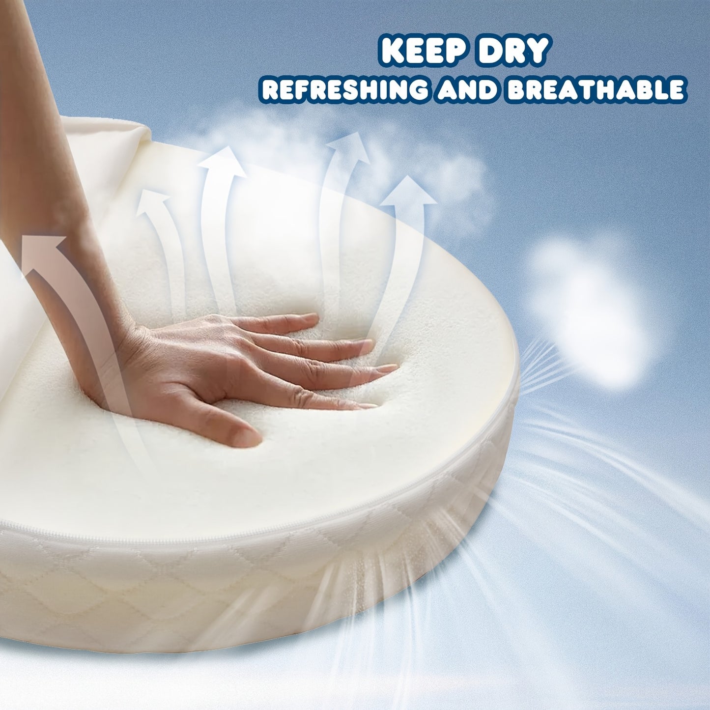 Oval-Shaped Baby Bassinet Mattress Made of Breathable, Premium Foam That Is Hypoallergenic And Non-Toxic, Featuring a Removable Waterproof Cover