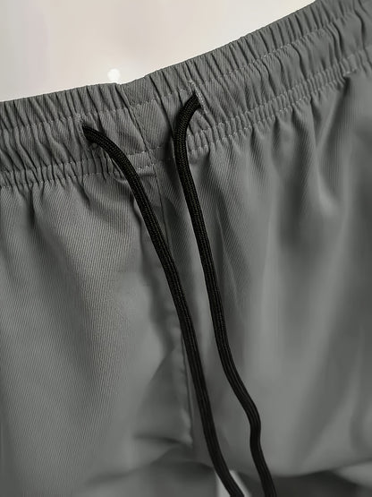 4pcs Men'S Multi-Pocket Cargo Pants in Solid Colors with Large Pockets And Tapered Legs, Featuring a Loose Waistband Design, Comfortable All-Season Casual Wear And Men'S Casual Trousers