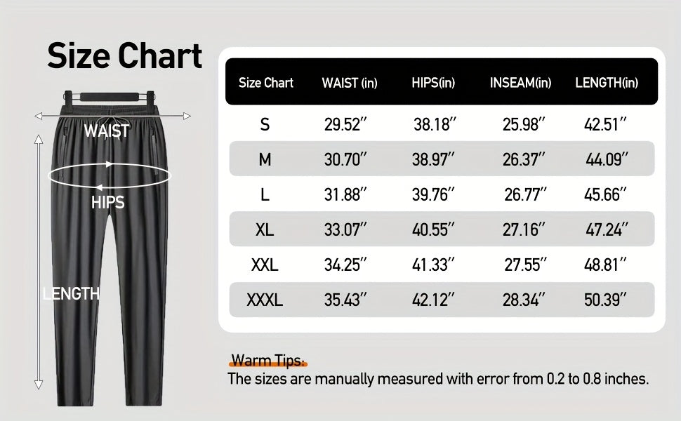 Men's Sports Running Gym Workout Pants Lightweight Quick Dry Hiking Pants