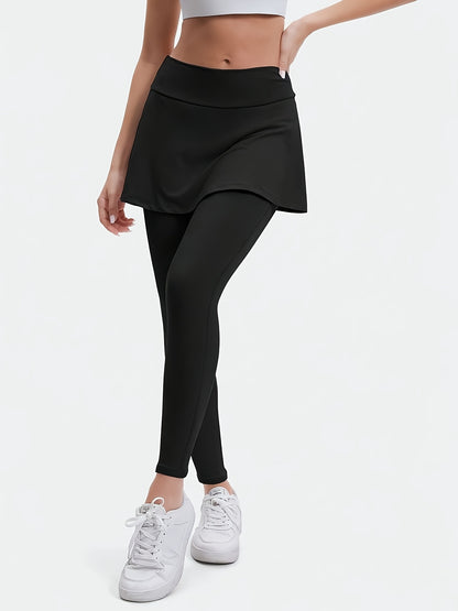 4pcs Women's Dual-Use Skirt Legging Set High-Waisted Athletic Leggings Versatile Comfortable Activewear Set for Fitness And Casual Attire Ideal for Yoga, Pilates, Tennis, Badminton Secure Fit Dual-Use Design, 2026, Valentine's Day, Gifts