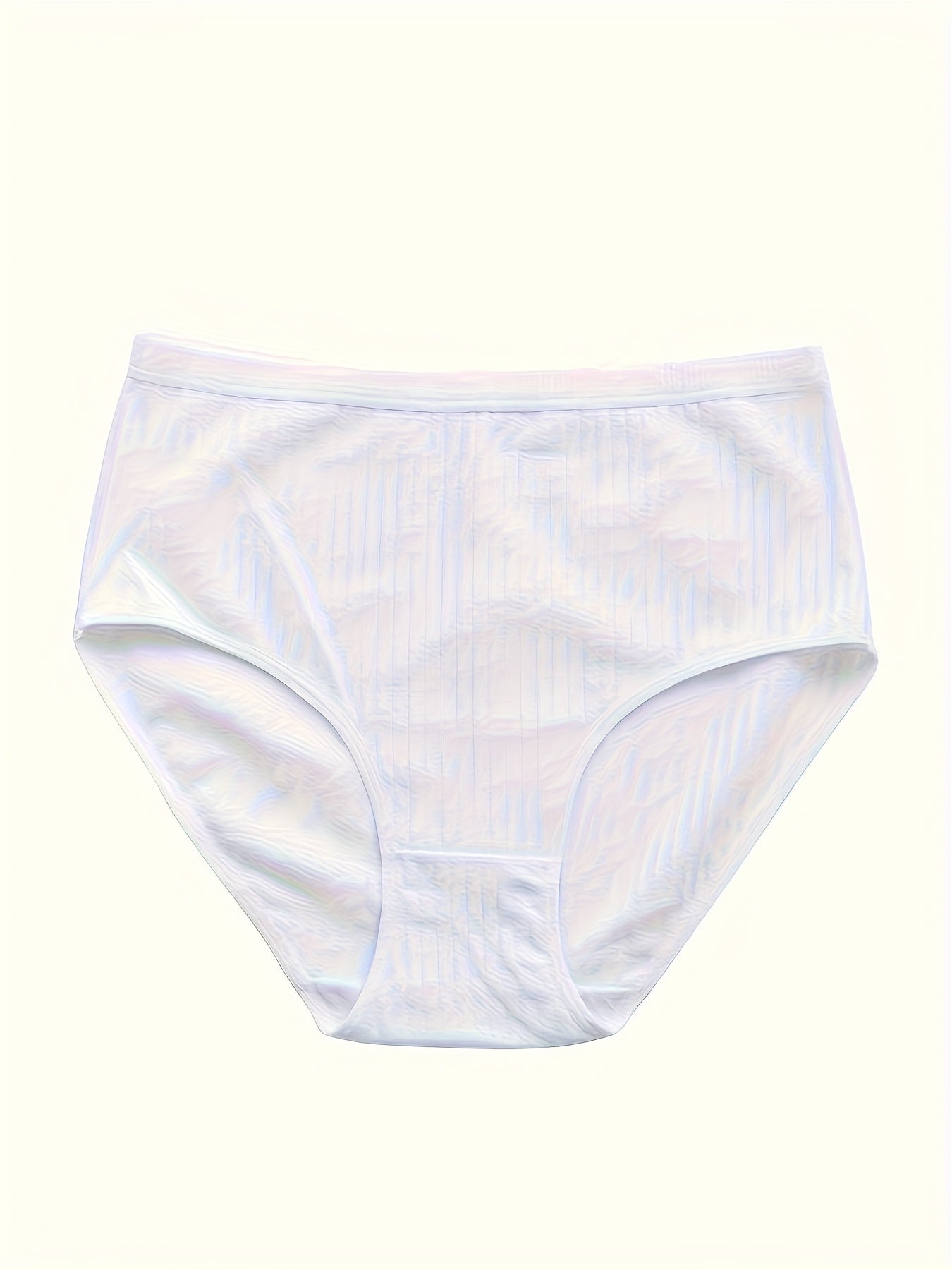 8pcs Of Oversized High Waisted Women's Underwear, 95% 5% Stretch, Breathable, Abdominal Control, Solid Color, Fabric Underwear