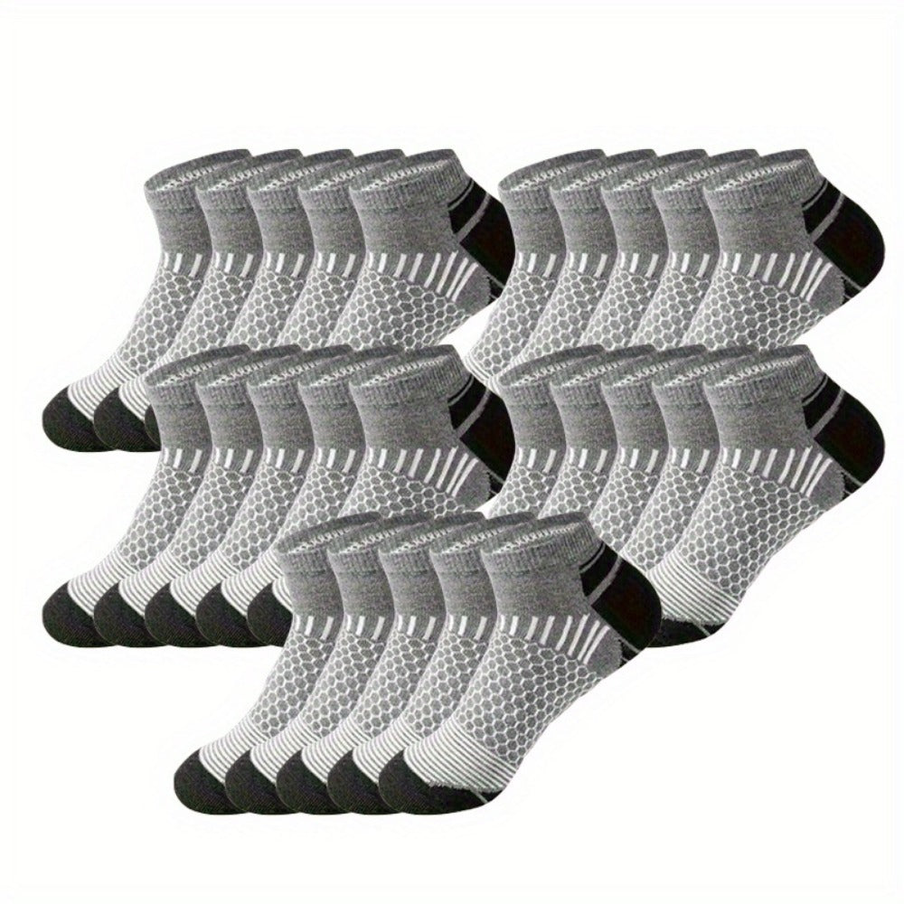 Men's Solid Ankle Socks - 60-Pair Pack