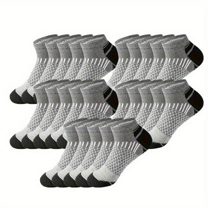 Men's Solid Ankle Socks - 60-Pair Pack