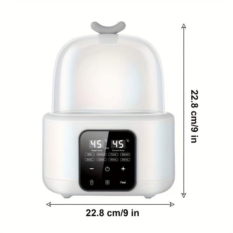 6-In-1 Fast Milk Warmer with Timer, Adjustable Temp Control, Auto Shut-Off, Defrost And Keep Warm Functions for Formula, Breastmilk And Food Jars, Portable, Compact Design, Ideal for Night Feeding