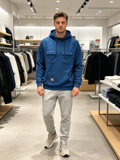 Men's Black Polyester Hoodie - product view 12