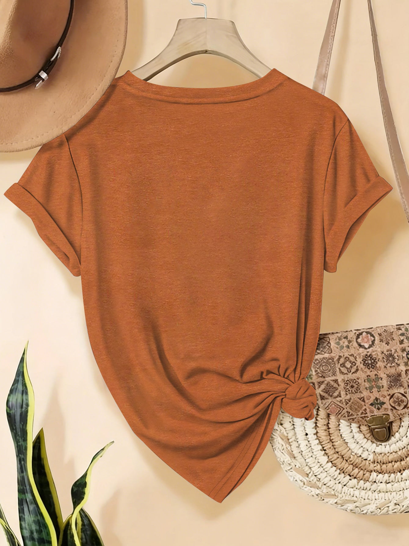 Brick Red Floral T-Shirt - product view 35