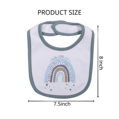 5-Pack Baby Bibs with Adjustable Snaps - Cute Cartoon Embroidery, Unisex Design for Boys & Girls - Perfect for Mealtime Messes