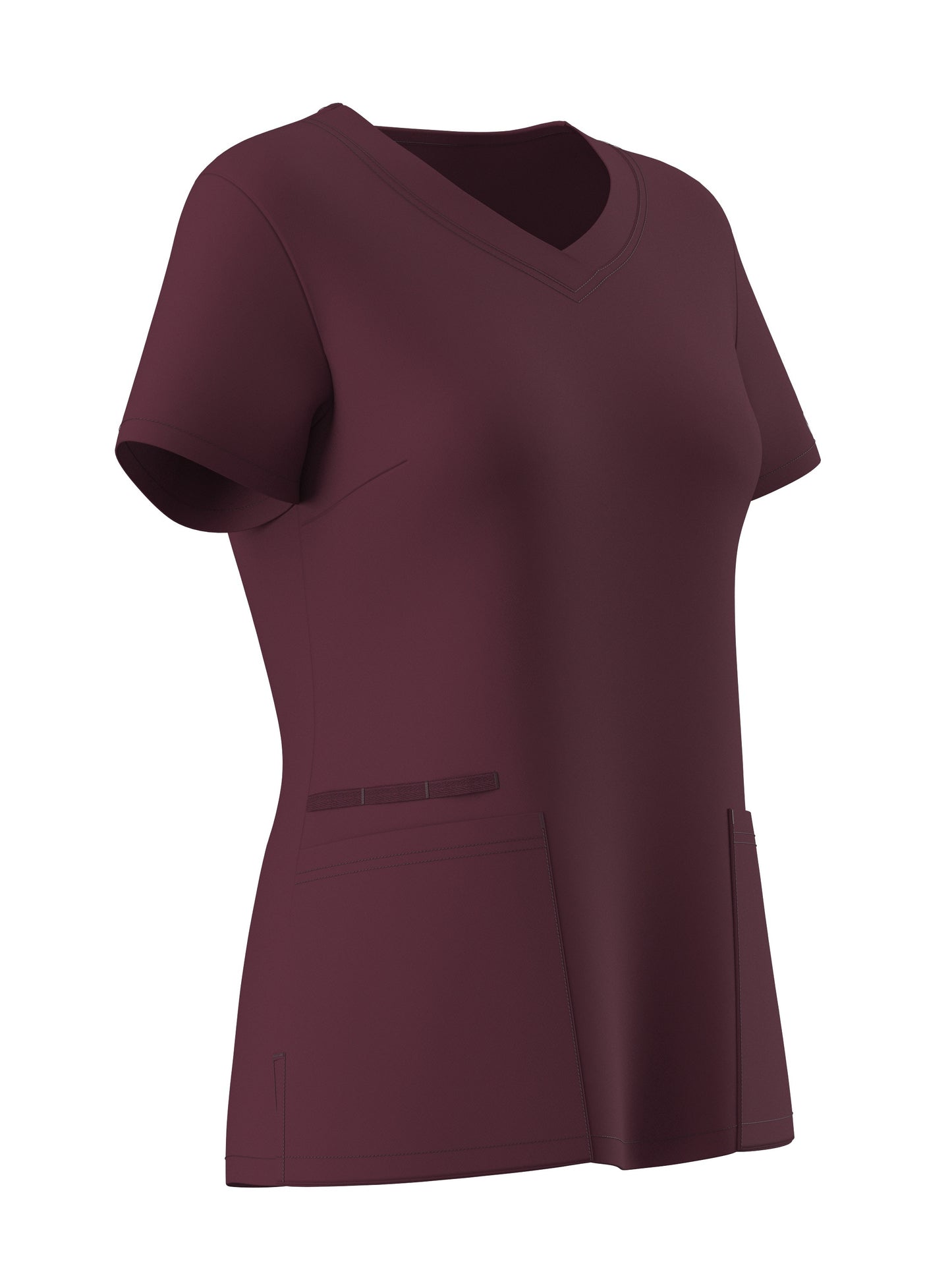 Women's Solid Two-piece Set - Elegant Short Sleeve V Neck Scrub Top & Drawstring Pants Outfits, Clothing