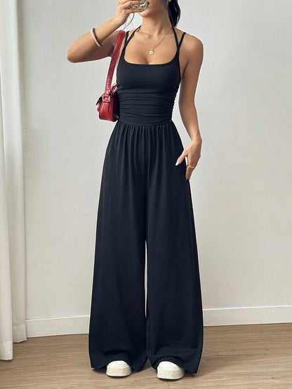 Casual Loose-Fitting Pleated Jumpsuit for Women, Suitable for Spring And Summer