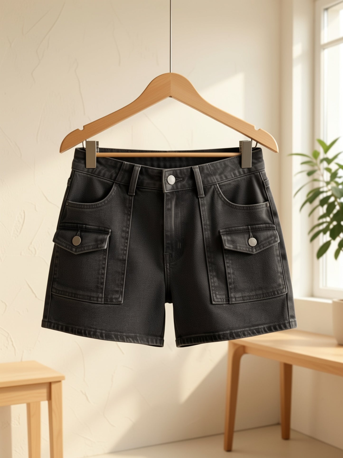 Women's Blue Denim Utility Pants - product view 18