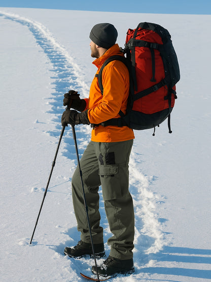 Men's Heavy-Duty Tactical Winter Pants - Thickened Insulated Work Pants with Multi-Pocket Design, MOLLE System Compatible for Hiking, Hunting, Construction - All-Season Outdoor Pants, Winter Work Pants for Men, Mens Winter Pants, Baggy Snow Pants