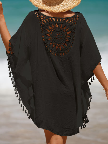 Lace Crochet V-Neck Dress Designed As a Cover-Up for Women'S Swimwear, Perfect for The Beach