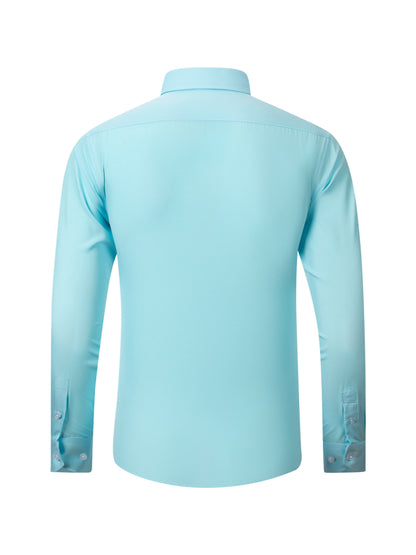 Men'S Long-Sleeve Shirt Made Of, Stretchy And Suitable for Business Attire, Wrinkle-Free Suit Shirt, Casual Short-Sleeve White Work Uniform