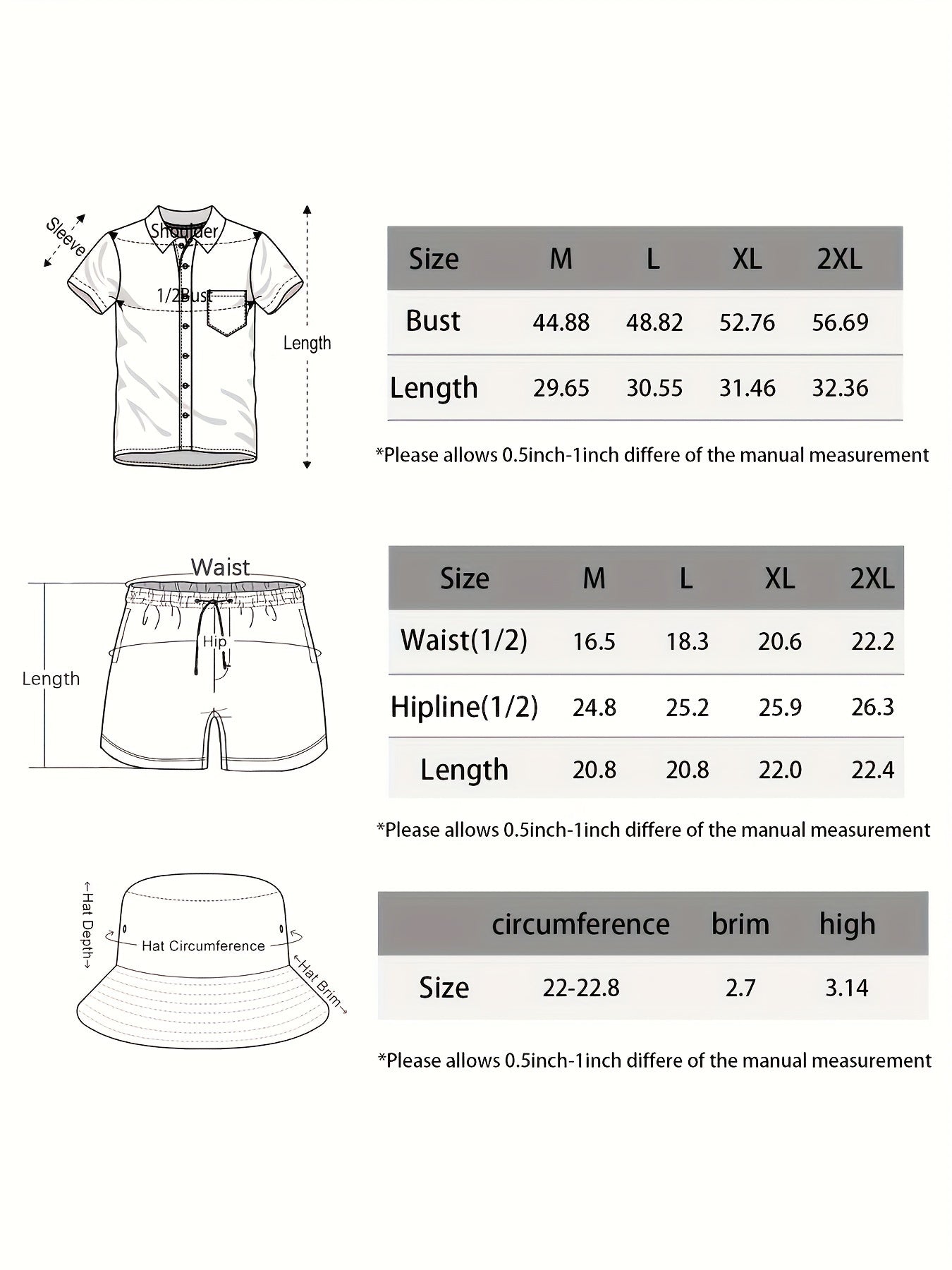 Men's 3pcs retro Outfit beach set, Golden chains sportswear, Hawaiian sportswear set, shirt beach shorts and fisherman hat Bucket Hat