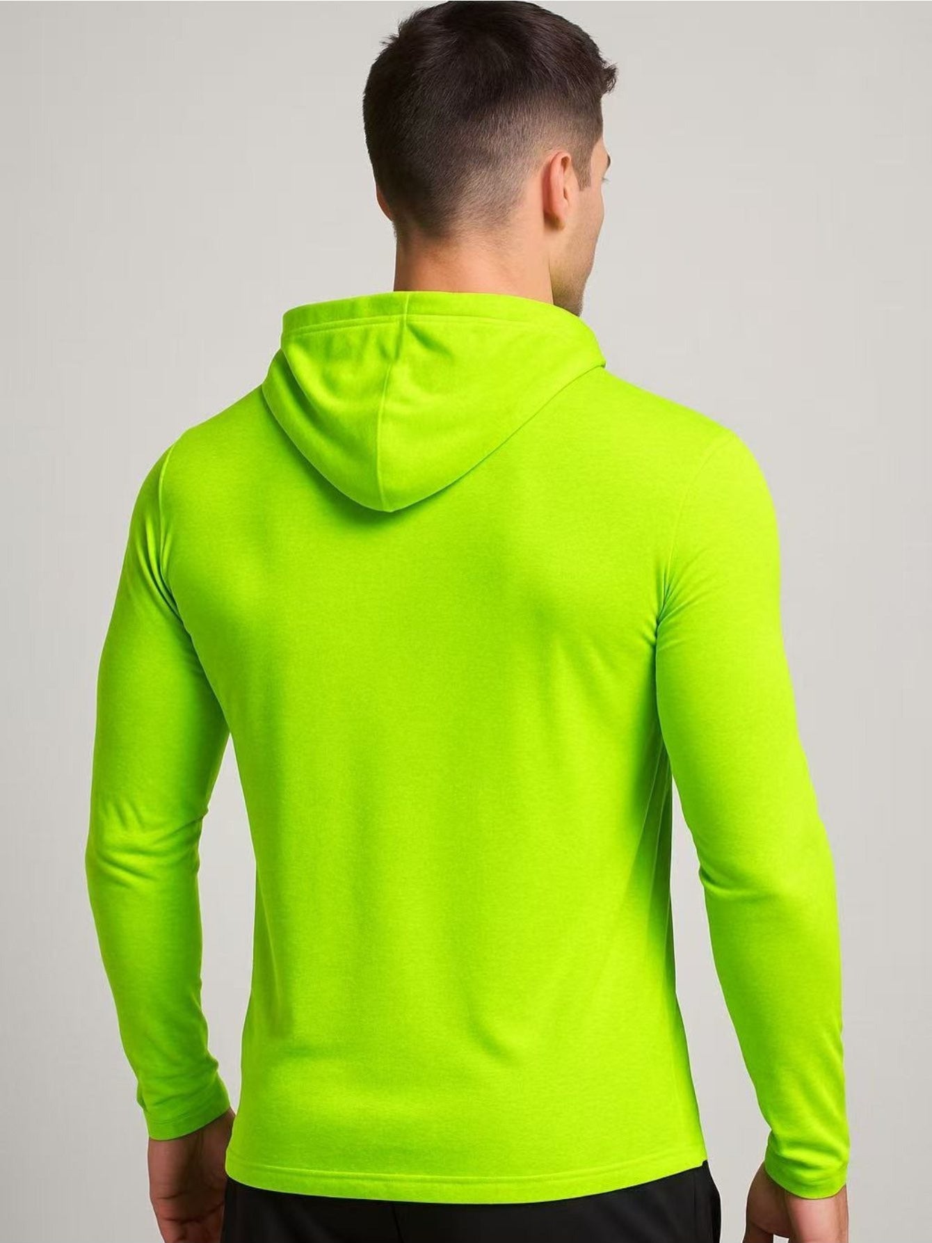 4 Pack Men's Hi Vis Performance Hooded Shirts, Long Sleeve Quick Dry Moisture Wicking UPF 50+ Lightweight Work Shirts with BONUS Performance Neck Gaiter