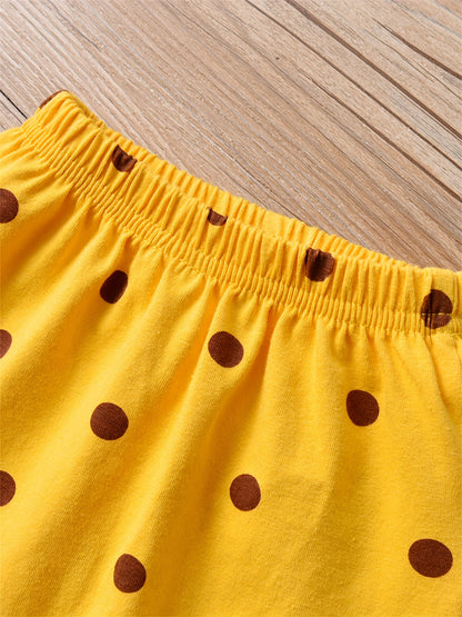 Kukitty Newborn Baby Girl Clothes Long Sleeve Giraffe Print Tops Dot Pants with Hat Infant Outfits Set, for Outdoor