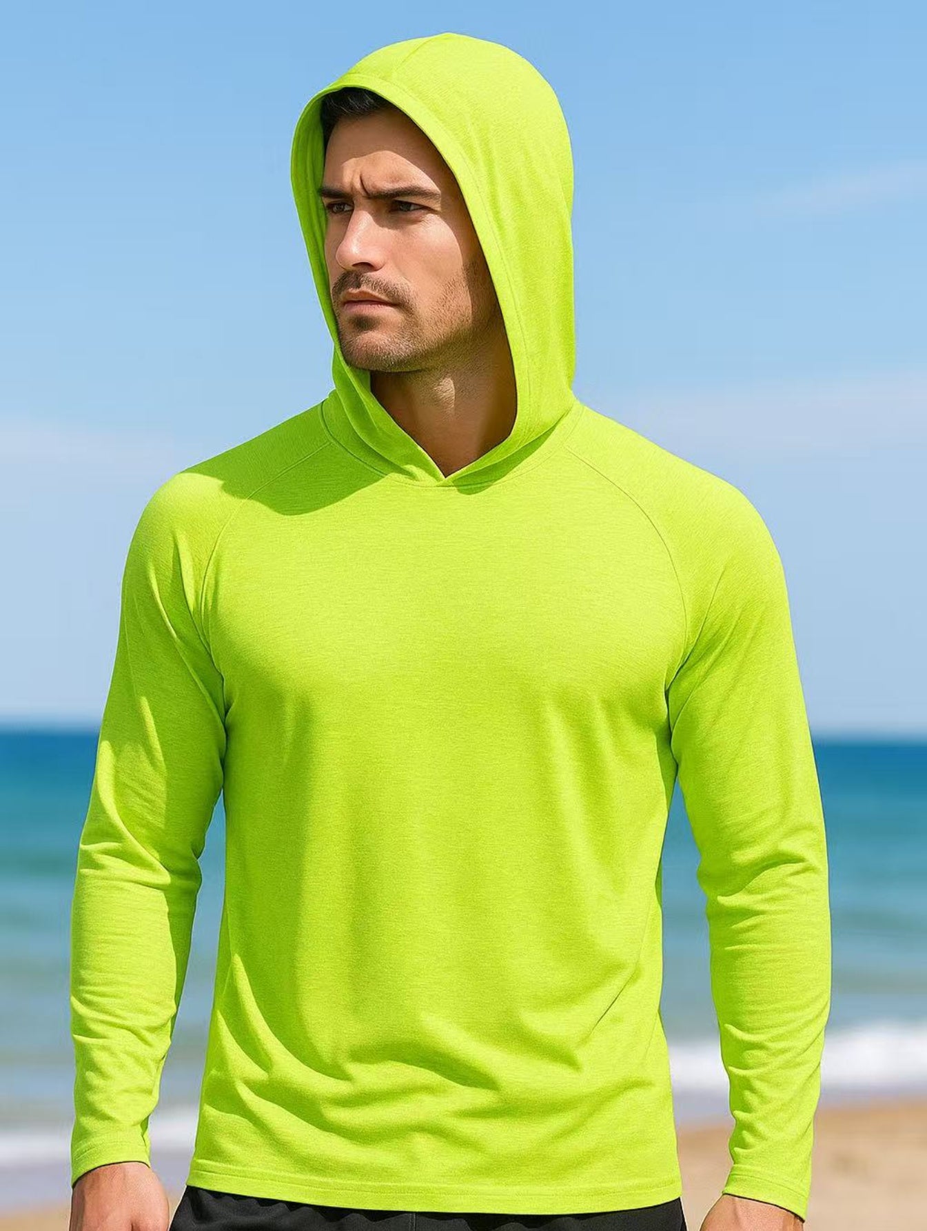 5 Pack Men’s Long Sleeve Hooded Shirts, Quick Dry Sun Protection Tops for Outdoor Work Fishing Hiking