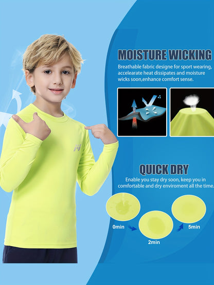 2pcs/Set Boys And Teenagers Round Neck Suit Quick Dry Fishing Running Swimming Polyester Clothes Two-Piece Basic Style Boys Clothes for Summer Outdoor Activities, for Outdoor