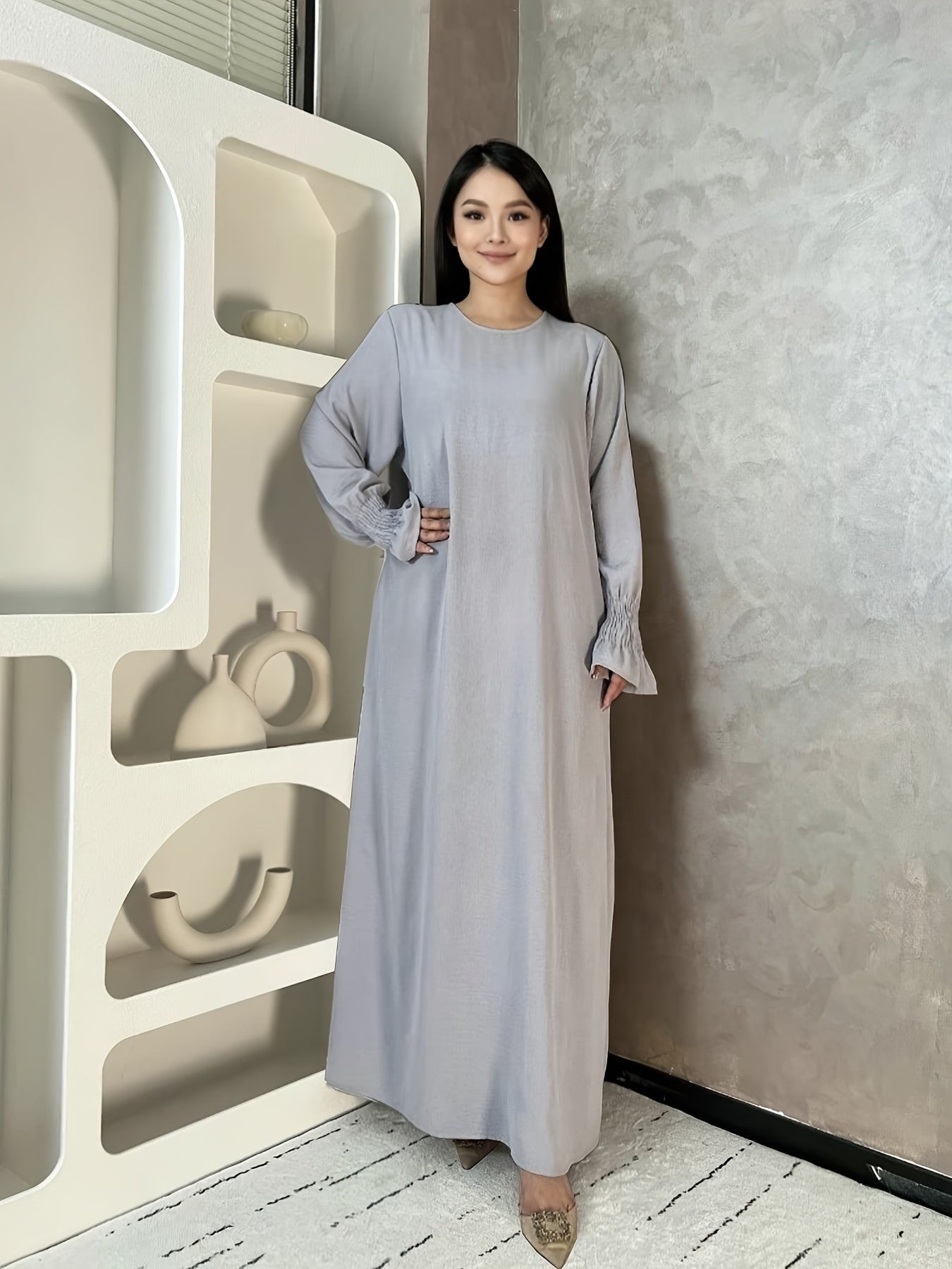 Soft Crepe Material with Pocket Mulim Lady Abaya Prayer Abaya