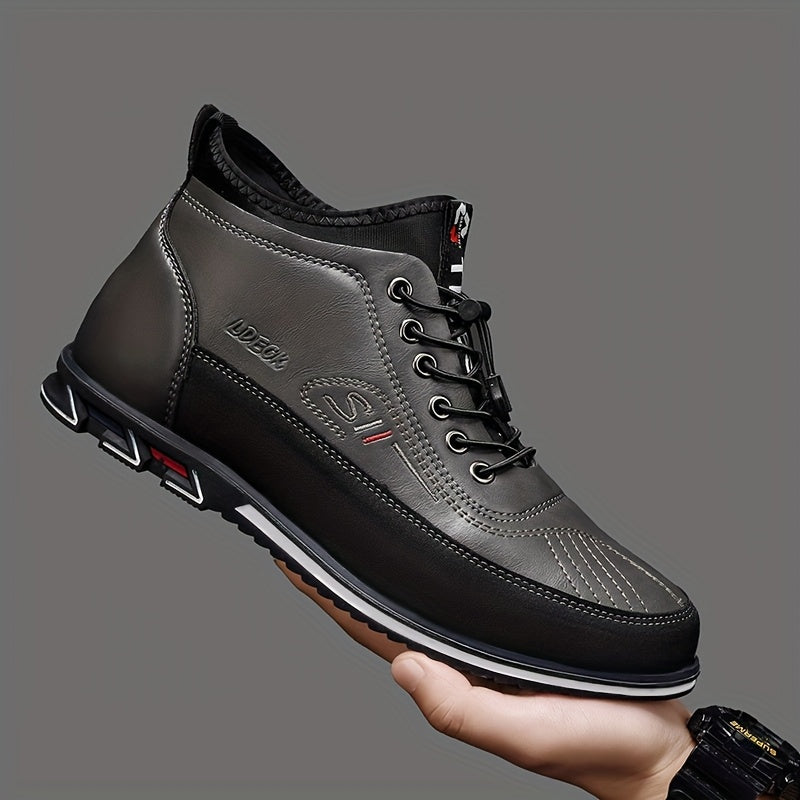 2025 New Handmade Mid-Top Casual Men's Shoes Versatile Fashion Mid-Top Shoes Men's Fashion Casual Shoes