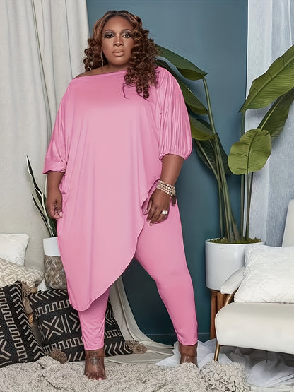 Plus Size, 1pc Plus Size Women's Clothing, Elastic, Soft And Comfortable, Skin-friendly And Breathable, Simple But Elegant, You Can Casually Match with Flats Or High Heels, Suitable for Leisure, Shopping, S,, And So On