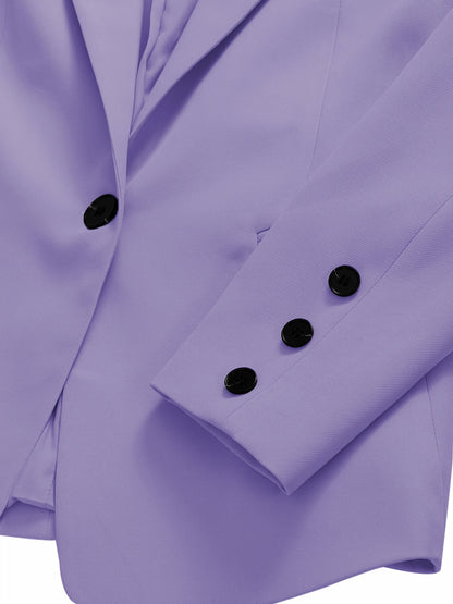 Elegant Women's Suit Set, Fashionable Business Style Solid Color Professional Blazer and Trousers 4pcs Set