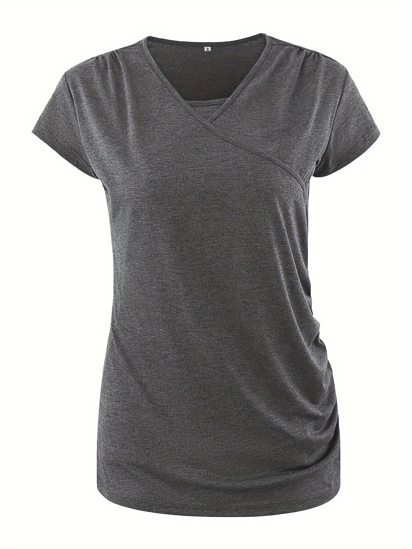 Set of 3 Women'S Short Sleeve Maternity Tops with Side Ruching for Breastfeeding