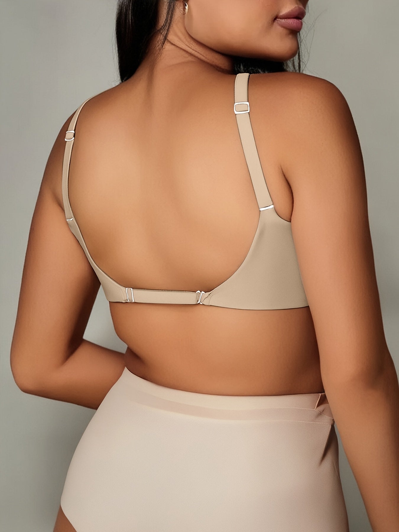 EssElegance Seamless Bralette & Camisole Set - Wire-Free, 3-Way Convertible with Adjustable/Removable Straps, Cross-Back Design, Invisible Comfort High Support, Nude Color Palette (Light Beige) for Everyday Special Occasions, Elegant Undergarment