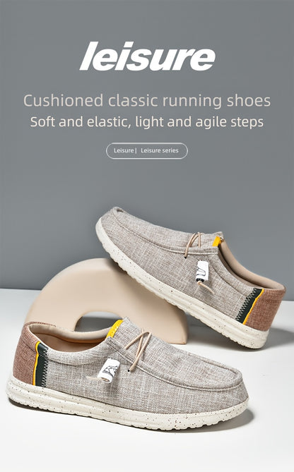 Men's Shoes 2025 New Spring and Autumn Casual Lightweight Thick-soled Canvas Shoes One-leg Couples Sports Soft-soled Loafers Driving Shoes Simple Women's Shoes