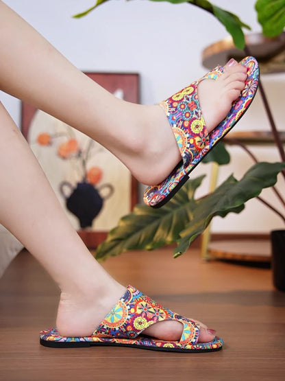 Women's Bohemian Style Beach Holiday Sandals Lightweight Toe-Straps Soft Sole Non-Slip Casual Party Travel Slippers, Women Shoes