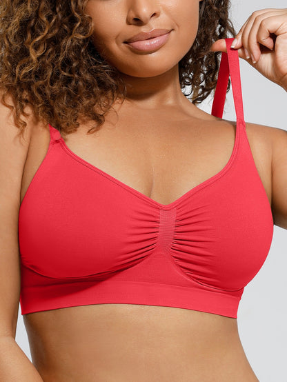 Women's Wireless Push Up Bra Stretch Comfort Bralettes No Underwire Bra Tshirt Bras Sports Bra