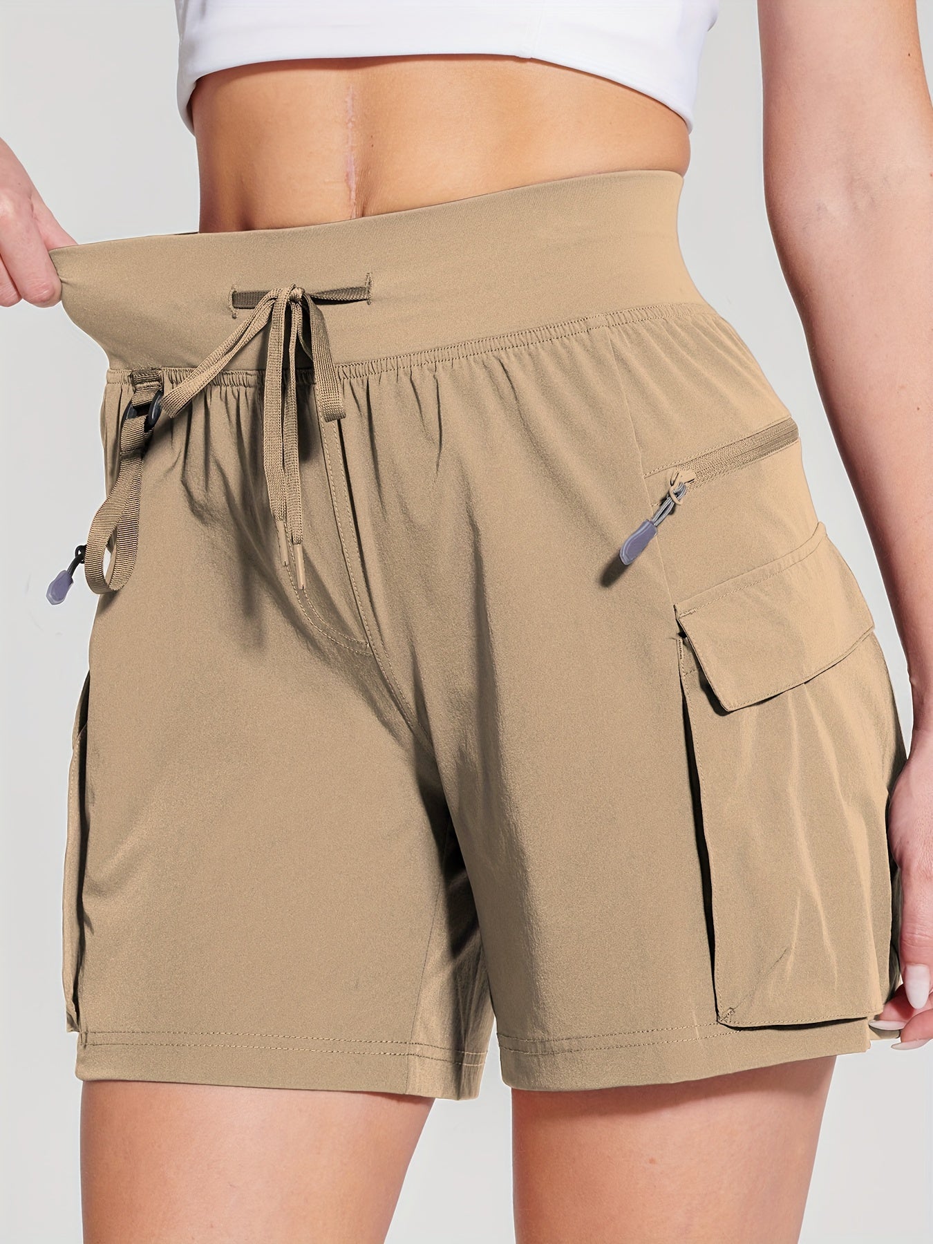 Women's Hiking Cargo Shorts Quick Dry & 50+ Ultra Comfortable High Quality Lightweight Workout Shorts with Big Zipper Pockets for Women Golf Athletic Spring & Summer Essential, Perfect for Going Out