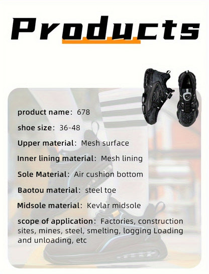 Men's Work & Safety Shoes - Puncture Resistant & Lace-Up Fit