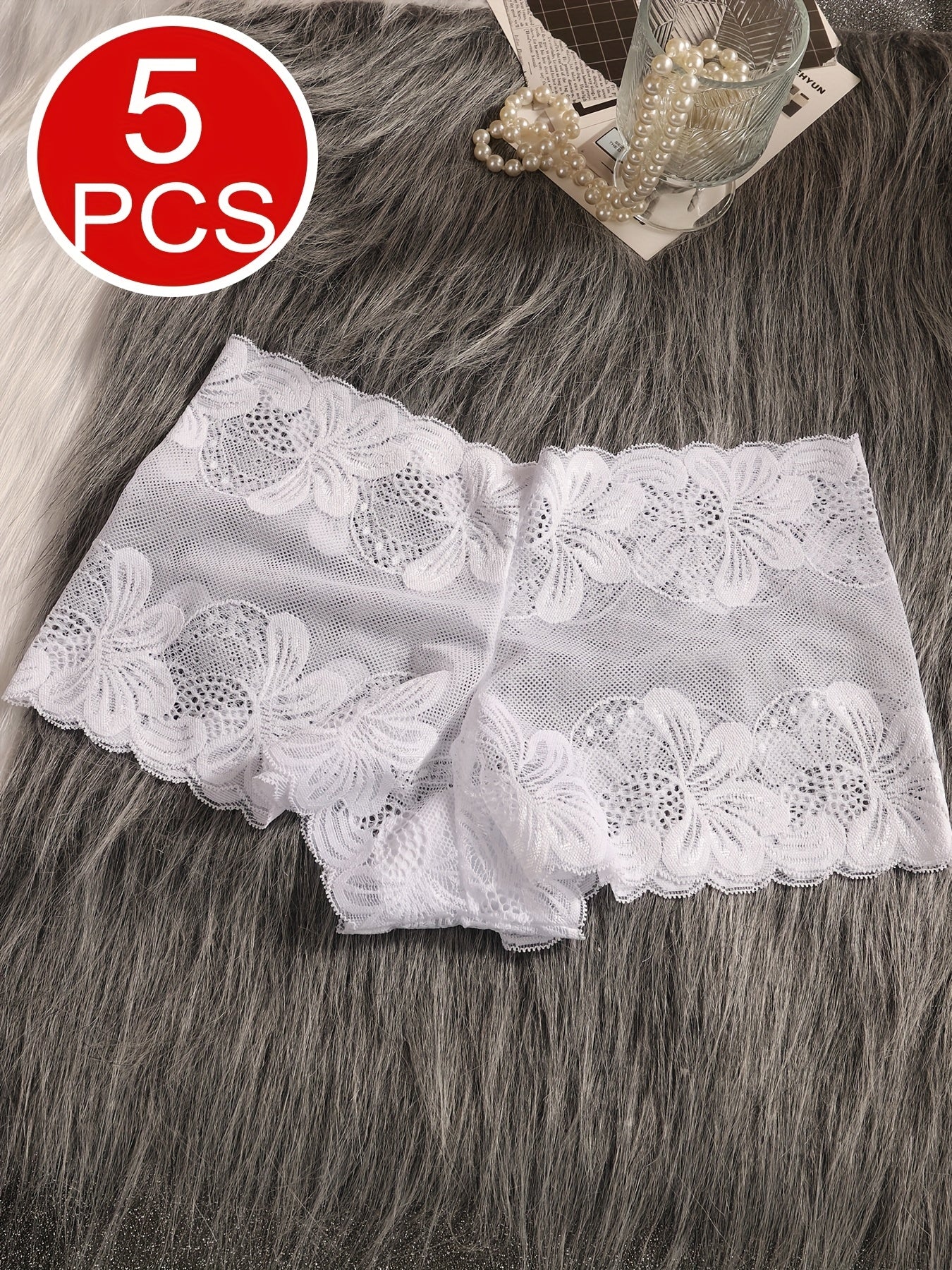 Women's 5-pack Of Assorted Colors Lace Underwear - product view 7