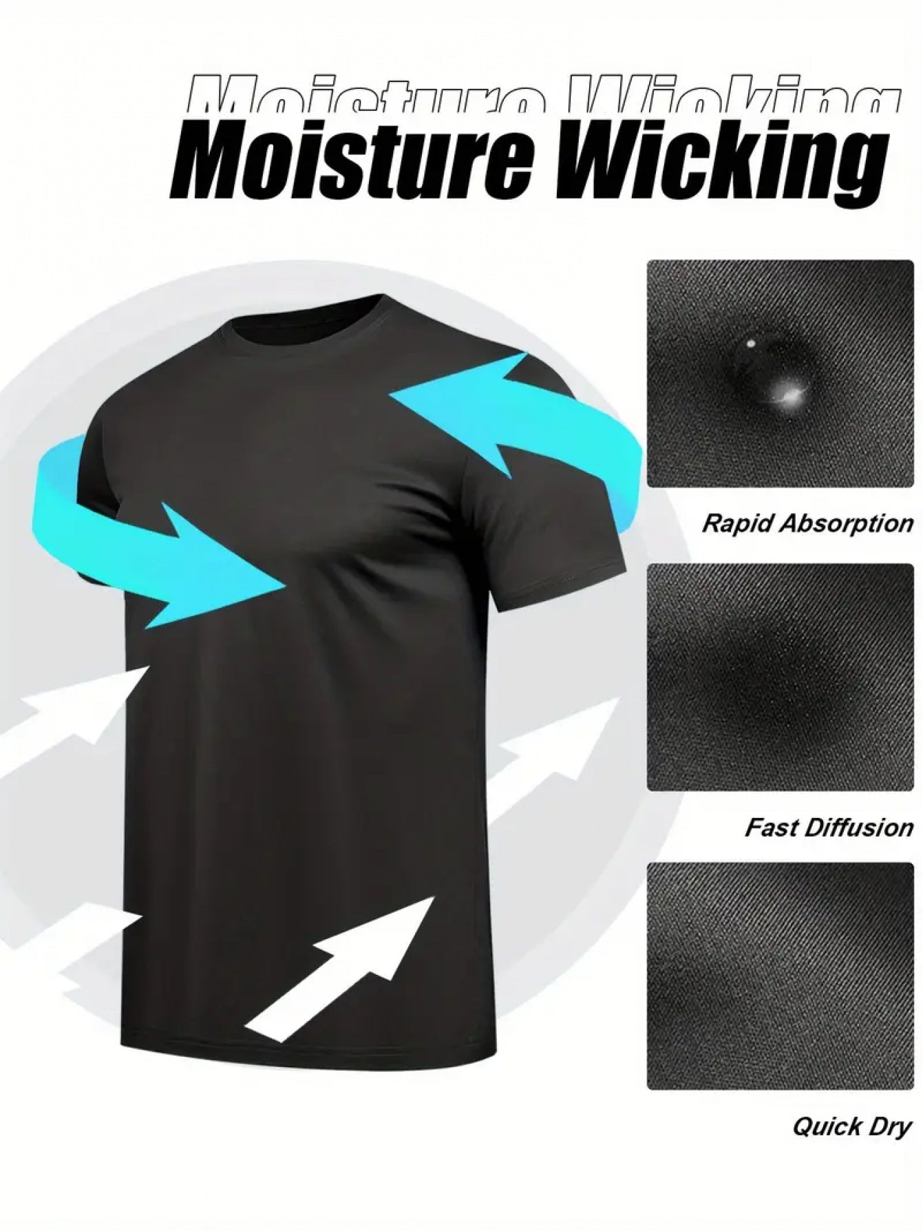Set of 6 Men'S Lightweight Crew Neck T-Shirts That Dry Quickly - Made from Breathable, Moisture-Wicking, Ideal for Gym Sessions, Running, And Fitness Training - Offered in Various Colors, Making Them a Perfect Gift Choice for Workout Apparel