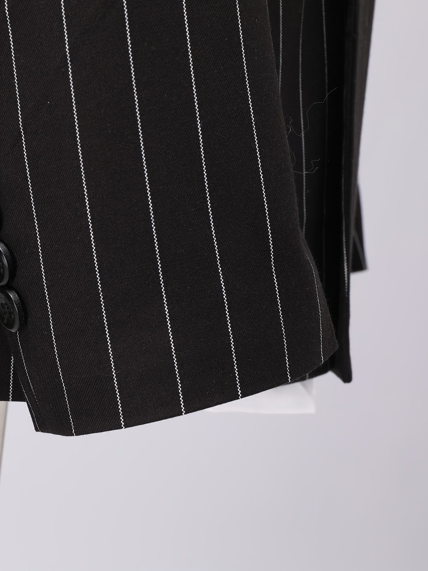 Latest Men's Suit Striped Double-Breasted Suit Spring/ Summer/ Autumn Thin Two-Piece Set with Frill Collar Striped Style Four Buttons Suit Business And Casual Dress Collar Necklace Decoration Slimming Dress Casual Suit White Suit