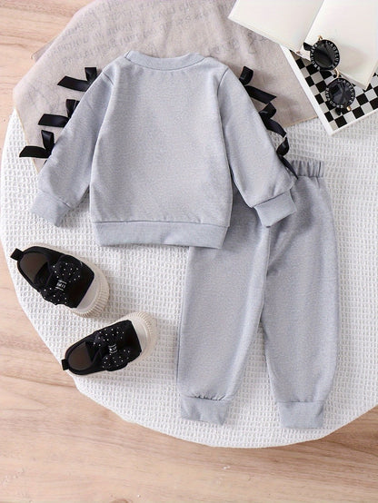 Girls' Solid Color Outfit Set - Fall