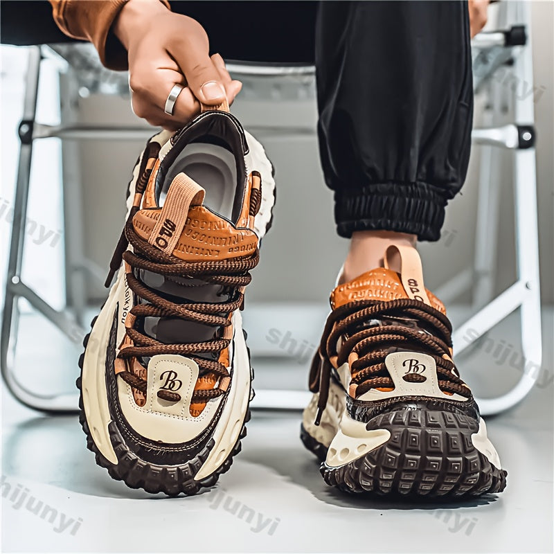[Height Increase Sneakers] Men's Height Increase Platform Shoes Autumn Spring Fashion Cross Tied Non Slip Casual Shoes Comfortable Outdoor Causal Sneakers